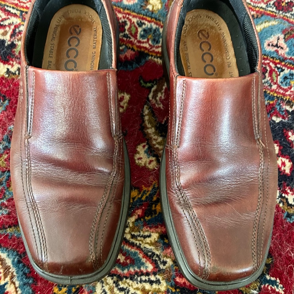 Ecco Brown Leather Loafers Slip-Ons